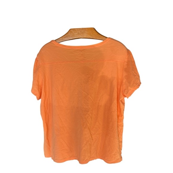 J. Jill Lot of Two Tees Vibrant Orange Whisper Cotton And Purple Rolled V-neck - Picture 6 of 16